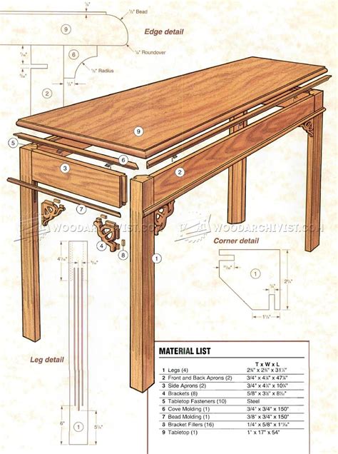 Sofa Table Plans • WoodArchivist