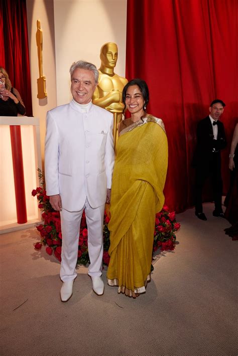 David Byrne and Mala Gaonkar at the champagne carpet of the Oscar Awards 2023, Full Size ...