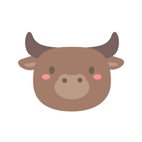 Buffalo vector. cute animal face design for kids 13155990 Vector Art at ...