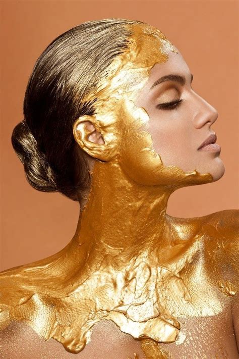 Gold Body Painting in 2020 | Gold skin, Gold makeup, Artistry makeup