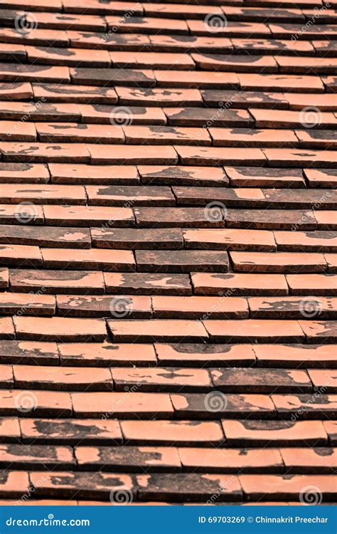 Old red brick roof tiles stock image. Image of building - 69703269