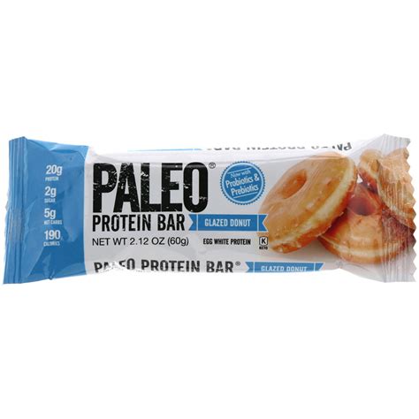 Julian Bakery, PALEO Protein Bar, Glazed Donut, 12 Bars, 2.12 oz (60 g) Each - iHerb