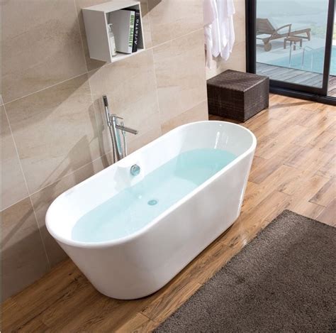 Classic Luxury Freestanding Bathtubs / Stand Alone Soaker Tubs Glossy White