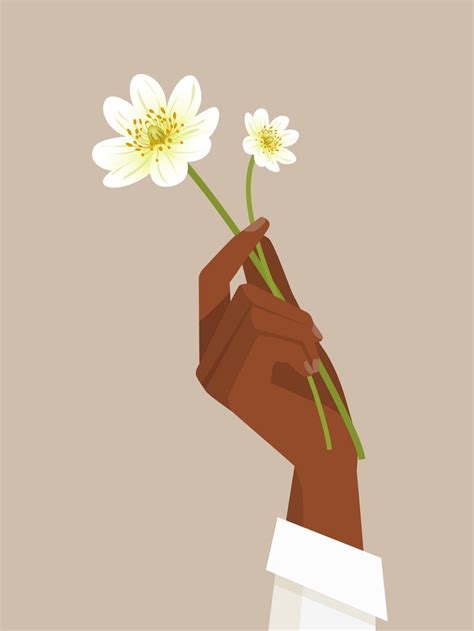 Download Black Female Hand Holding Flowers for free | Hands holding flowers, Hand illustration ...