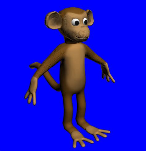 Monkey 3D model. Rigged. FBX. | OpenGameArt.org