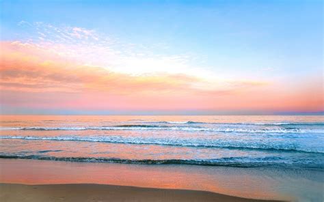 Earth Scenic Cloud Orange Pink Sea Beach Sky Nature Pastel Horizon ...