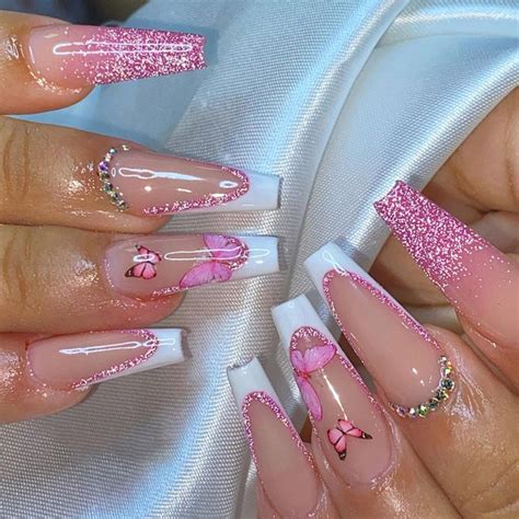 Get Glamorous with French Nails: Bling Butterfly Press-on Nails – VONYA ...