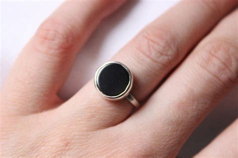 Onyx Ring Sterling Silver, Stone Ring, Made to Order in Your Size - Etsy