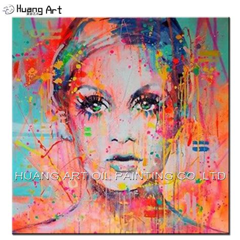 Professional Factory Supply Handmade Abstract Girl Colorful Face Oil ...