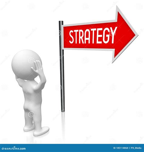 Strategy - Signpost with One Arrow, Cartoon Character Stock Illustration - Illustration of ...