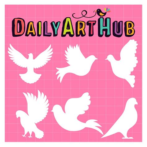Dove Bird Silhouette Clip Art Set – Daily Art Hub // Graphics ...