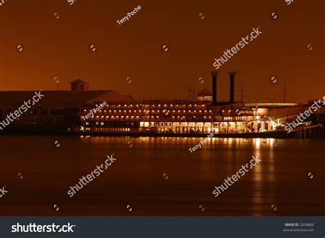 Riverboat On The Mississippi River At Night In New Orleans. Stock Photo 2834806 : Shutterstock