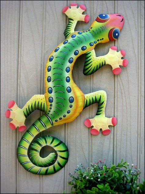 GECKO, décoration murale, art de jardin extérieur, peint Met - Jardin Miniature Idee | Outdoor ...