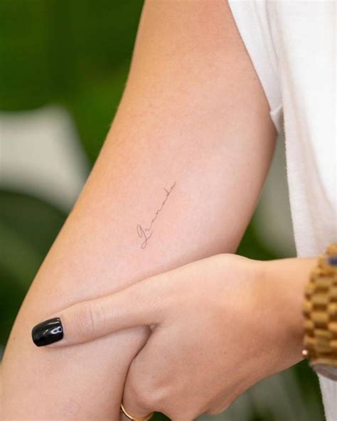 "Granada" lettering tattoo on the inner arm | Inner arm tattoos, Inner wrist tattoos, Inside of ...