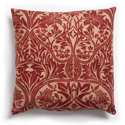 William Morris fabric cushion - red | William morris fabric, William morris designs, William ...