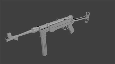 MP40 submachine gun | Blender 3D Model