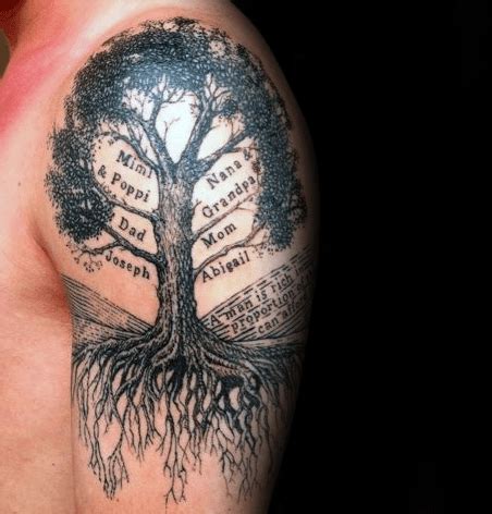 Family Tree Upper Arm Tattoo