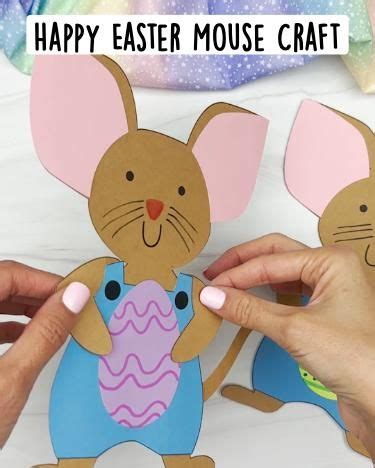 Happy Easter Mouse Craft For Kids [Free Template] | Winter crafts ...