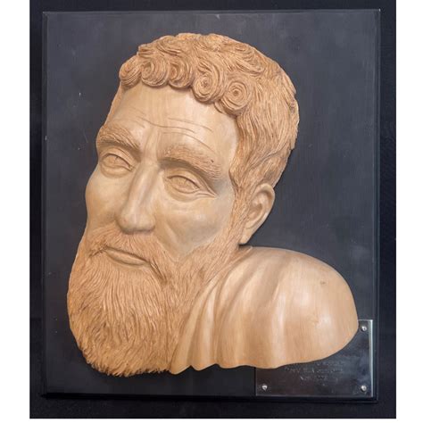 Detailed Limewood Carving of Michelangelo by David Mountford - VIN983C | Lutterworth Antiques