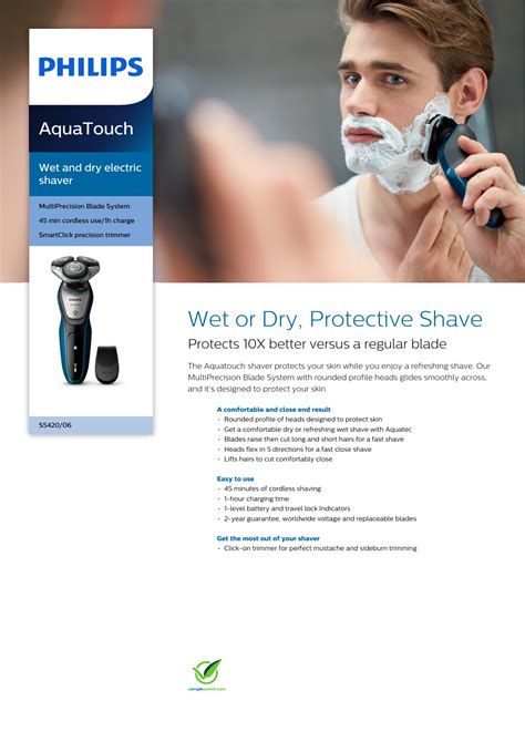 Philips S5420/06 Wet And Dry Electric Shaver With Aquatec & User Manual ...