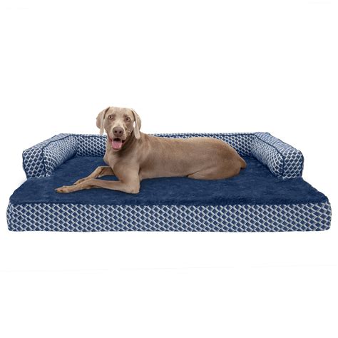 FurHaven Pet Dog Bed | Memory Foam Plush & Decor Comfy Couch Sofa-Style Pet Bed for Dogs & Cats ...
