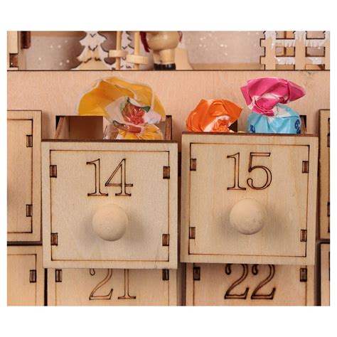 Advent calendar with drawers in wood 50x30x5 cm | online sales on HOLYART.com