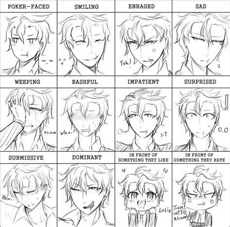 Anime expressions, Anime faces expressions, Face expressions