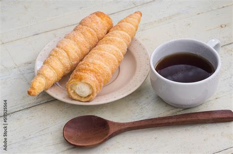 croissant and coffee Stock Photo | Adobe Stock