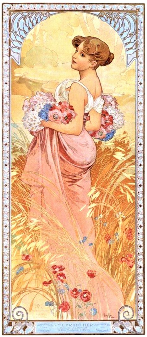 "Summer" (1900) ~ Alphonse Mucha ~ Click through the large version for ...