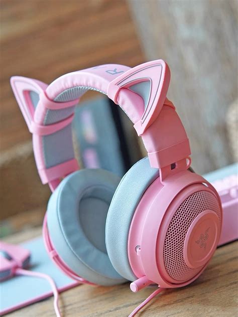 Authentic Razer KRAKEN Pink Quartz Cat ears gaming headset Pink crystal ...