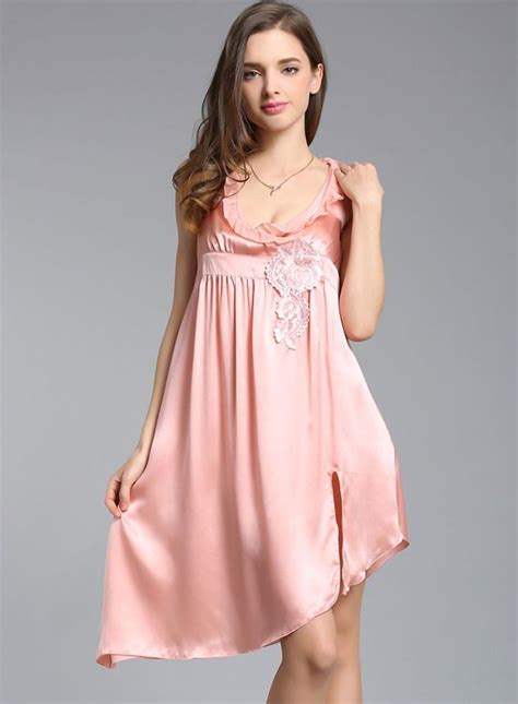 Women's Fashion Pure Mulberry Silk Sleevless Nightgown - FANCYSILKSLEEP.COM | Nachthemd, Hemd