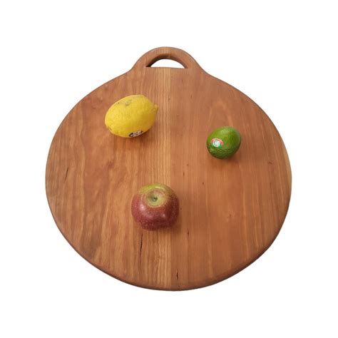 16 Round Wood Cutting Board With Handle, Round Cutting Board, Wood ...