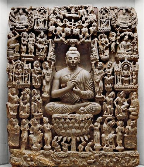 A vision of Buddhist paradise. (Gandhara 1st. century, CE.) - Boeddhisme, Boeddha en Spiritueel