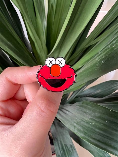 KAWS X Sesame Street Elmo Enamel Pin - Etsy