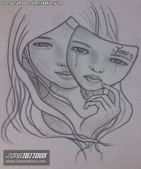Tattoo Flash of Masks, Faces, People