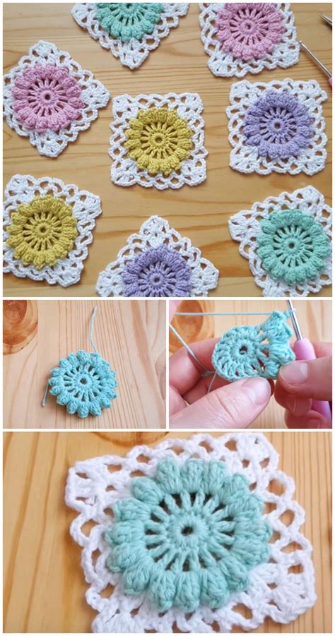 Crochet Flower Granny Square Motif - We Love Crochet | Crochet flower patterns, Crochet flower ...