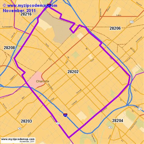 Zip Code Map of 28202 - Demographic profile, Residential, Housing ...