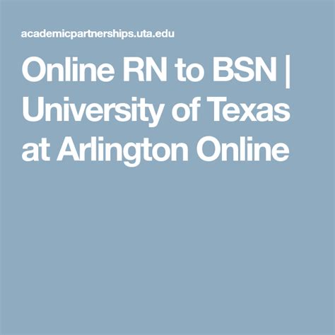 Online RN to BSN | University of Texas at Arlington Online | Rn bsn ...