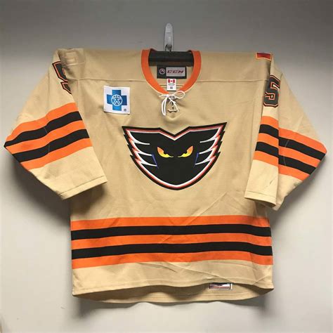 AHL Authentic - Lehigh Valley Phantoms Go For Gold Jersey Worn and Signed by #5 Philippe Myers