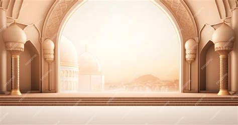 Premium AI Image | Islamic mosque Banner design background