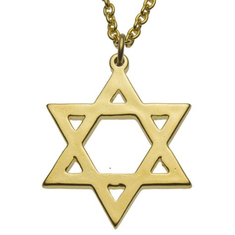 Star of David Gold-dipped Pendant Necklace on 18" Rolo Chain - From War to Peace