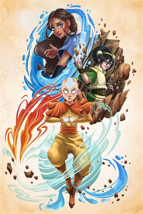 Avatar Aang, Katara and Toph. Fanarts for the show Avatar the Last ...