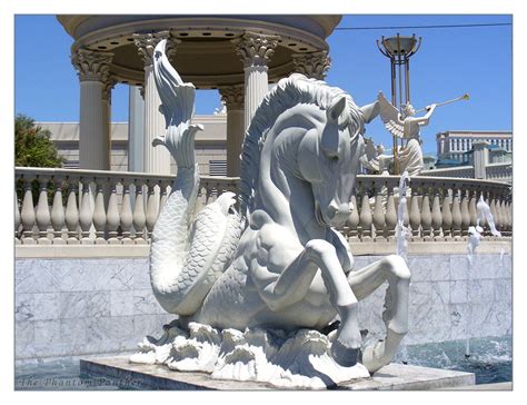 Hippocampi, sea creatures with the fore-parts of horses and the tails of fish. A Statue outside ...