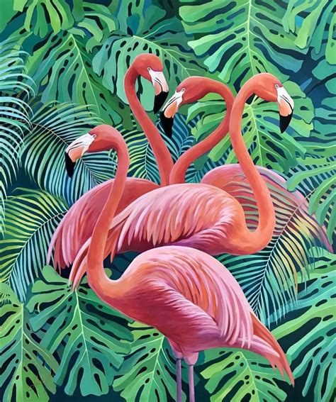 Shades of a dream Painting | Flamingo boyama, Kuş sanat, Resim