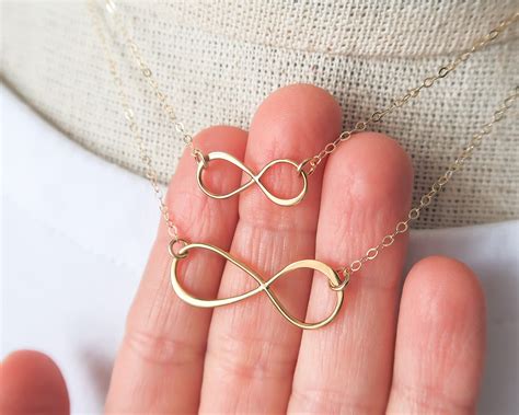 Gold Infinity Necklace Small OR Large Gift for Her Dainty | Etsy