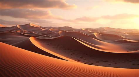 Premium AI Image | A desert with sand dunes in the background