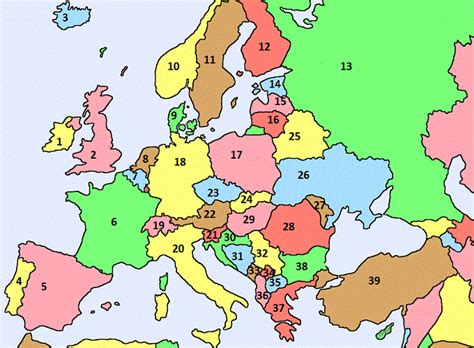 Free Large Map of Europe Quiz | World Map With Countries