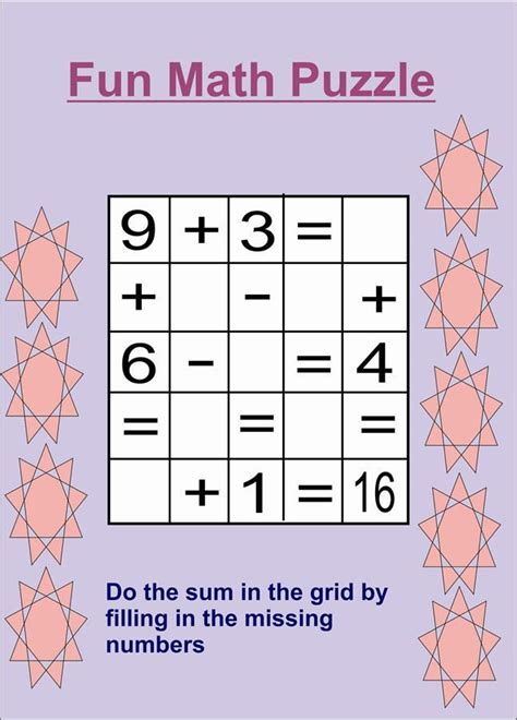 Maths Puzzles For Kids 3 001 | Maths puzzles, Fun math, Math for kids