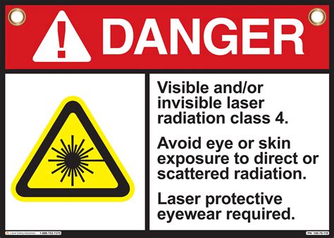 Class 4 Laser Safety Sign - ANSI Standard