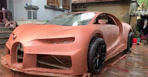 These incredibly talented Youtubers from Vietnam hand-built this realistic Bugatti Chiron ...